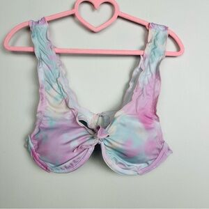 SHEIN Multicolor Tie-Dye Bikini Top Size Large